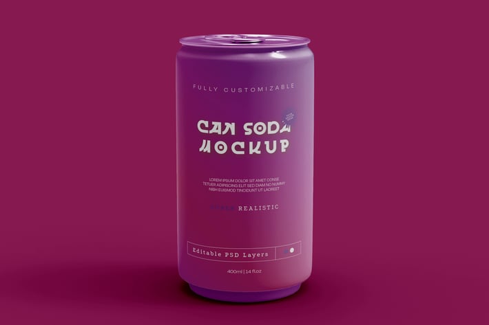 Soda Can Mockup.