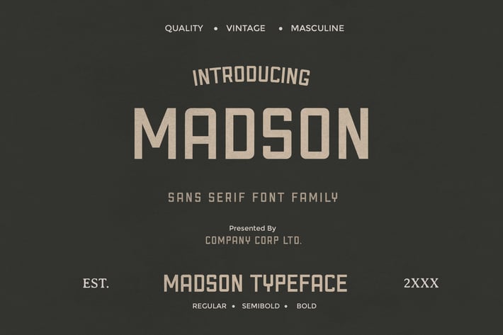 Madson - Masculine modern Typeface