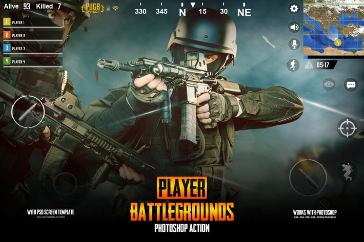 Player Battlegrounds Photoshop Action PUGB