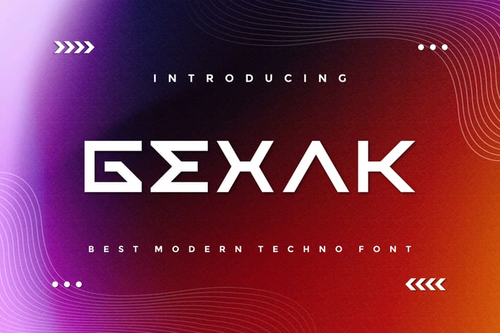 Gexak - Modern Techno Font