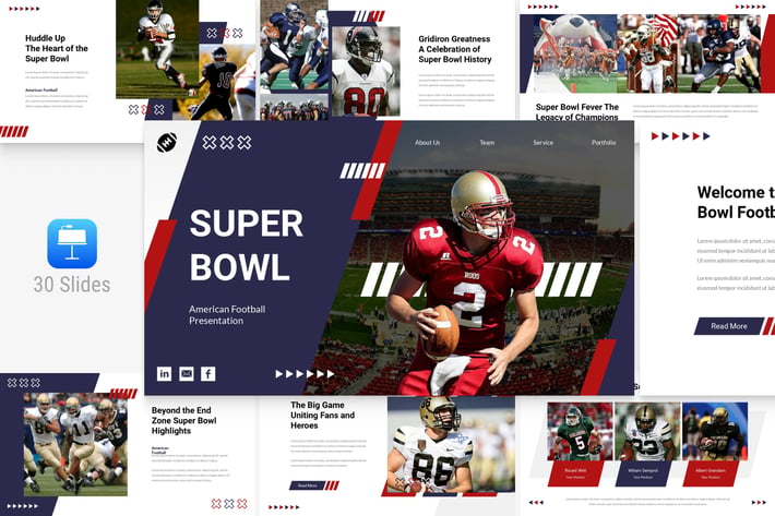 Red & Blue American Football Presentation Template