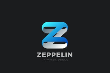 Letter Z Logo design 3D Ribbon style