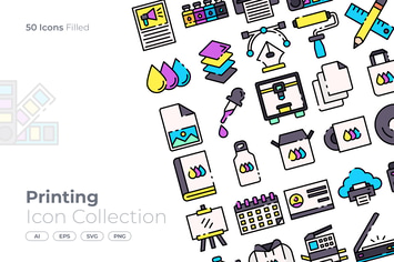 Printing Filled Icon