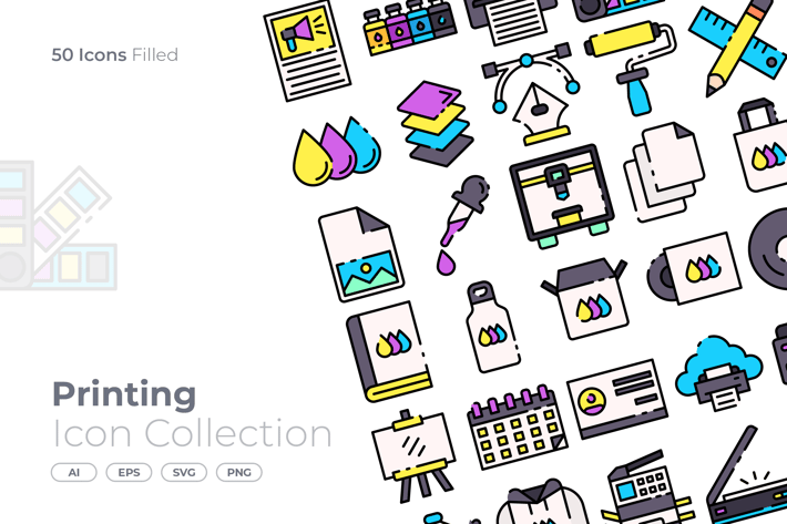 Printing Filled Icon