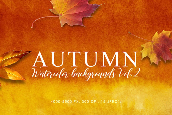 Autumn Watercolor Backgrounds Volume 2