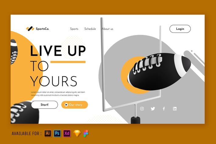 Football Sport - Web 3D Illustration