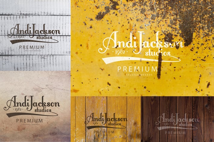 10 Cracked Vintage Logo Mockup Vol. 04