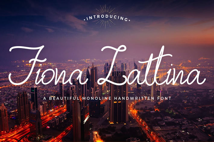 Fiona Lattina - Monoline Script Font