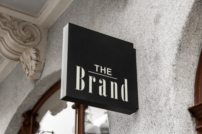 Outdoor Hanging Logo Sign Mockup #9