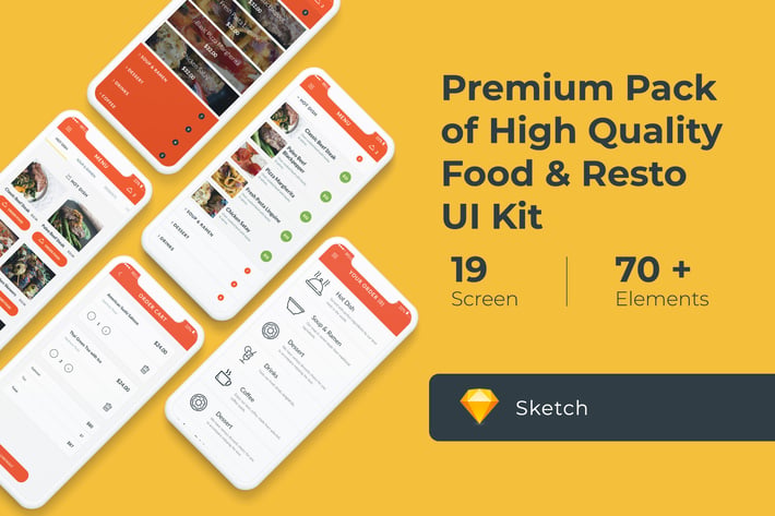 Food and Resto UI KIT for Sketch