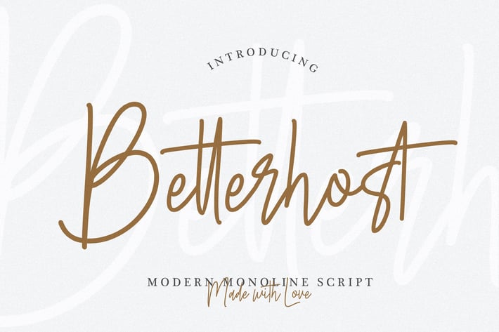 Betterhost - Modern Monoline Script Font