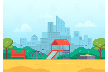 Children's playground - vector illustration