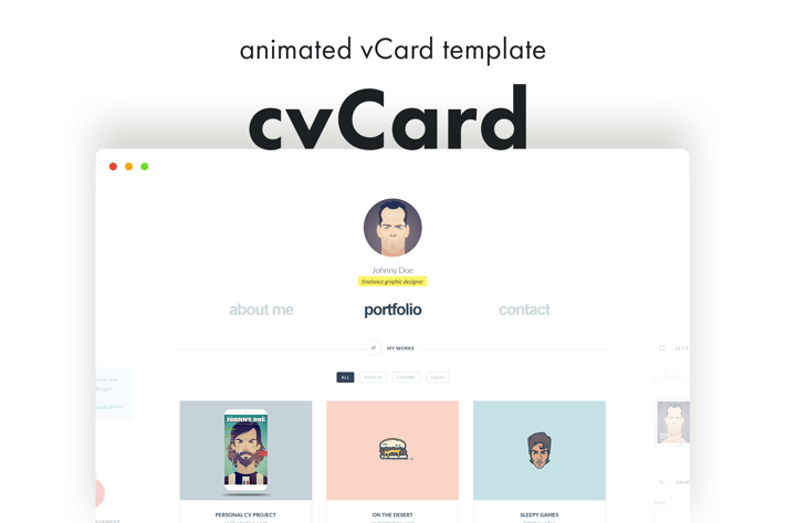 cvCard - Animated vCard Template