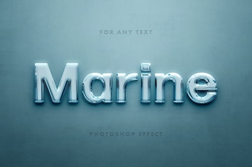 Marine Glass 3D Text Effect