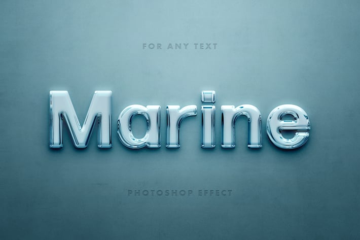 Marine Glass 3D Text Effect