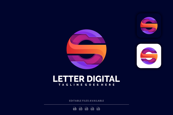 Letter Digital Colorful Logo