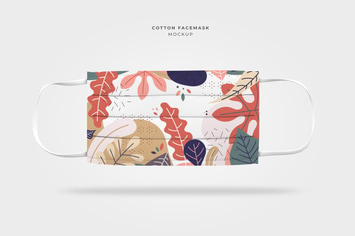 Cotton Face Mask Mockup Template