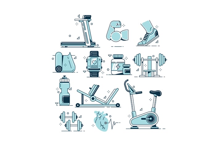Fitness Illustration Set