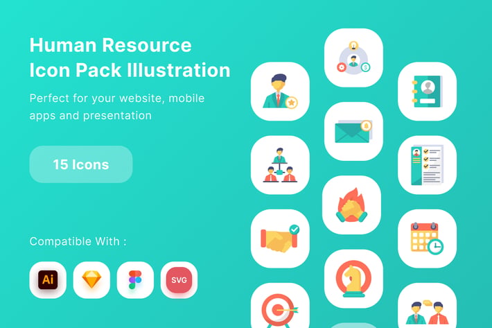 Human Resource Icon Pack Illustration