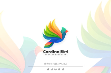 Cardinal Bird Gradient Colorful Logo