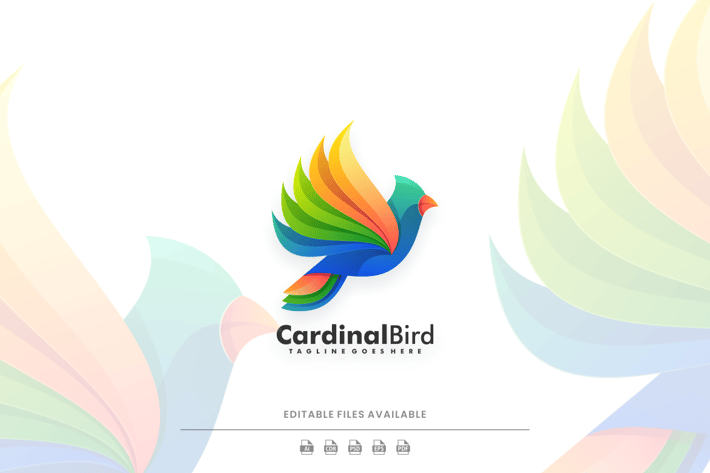 Cardinal Bird Gradient Colorful Logo
