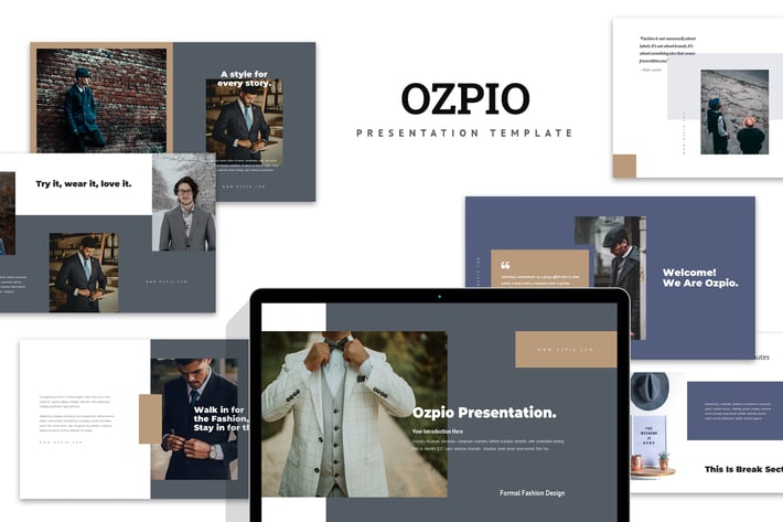 Ozpio : Gentlemen's Suits Lookbook Powerpoint
