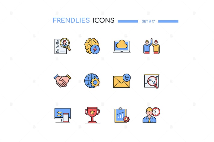 HR and Management - Modern Line Design Style Icons