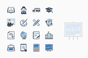 Education Icons Set 1 - Blue Series