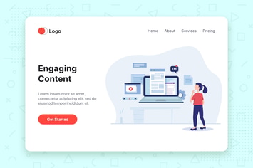 Engaging Content flat vector illustration concept