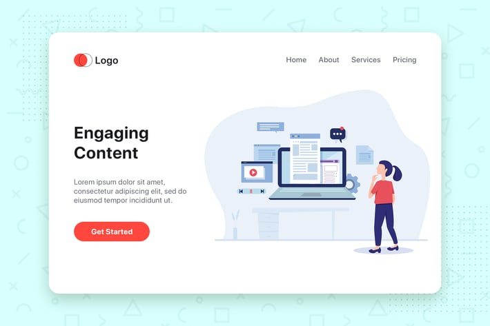 Engaging Content flat vector illustration concept
