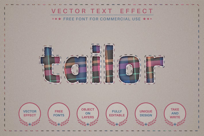 Tailor - editable text effect,  font style