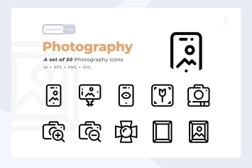 Smoothline - 50 Photography icon set