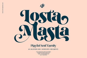 Losta Masta Font - Groovy Retro Serif Family 
