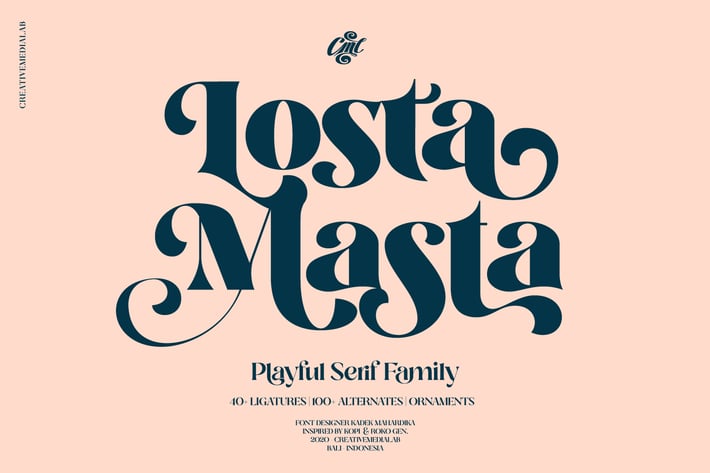 Losta Masta Font - Groovy Retro Serif Family 