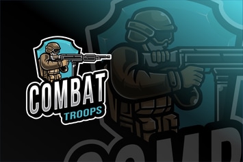 Combat Troops Esport Logo Template