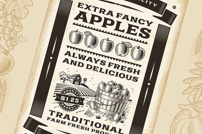 Vintage Apple Harvest Poster