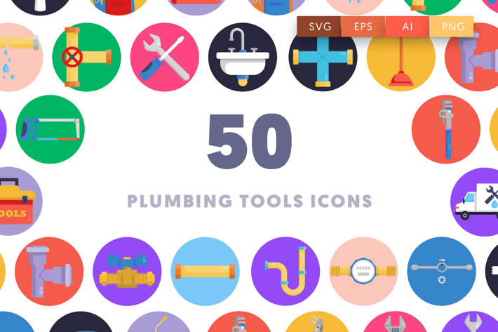 50 Plumbing Tools Icons