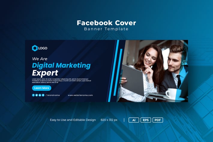 Digital marketing Facebook banner template