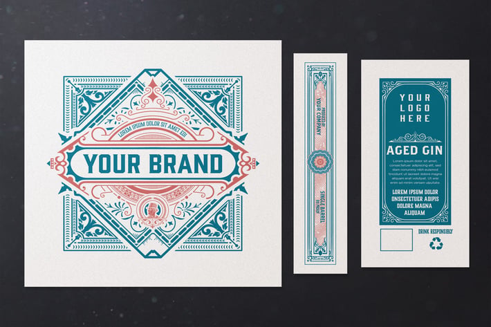 Vintage Liquor Label Packaging Layout 