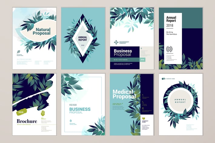 Brochure cover design and annual report templates