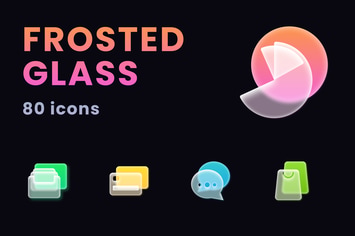 Frosted Glass Icons Set