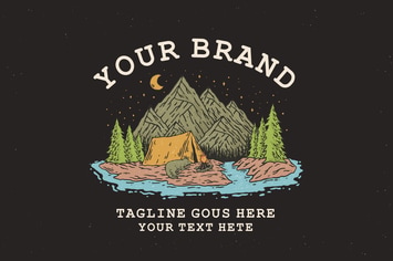 vintage camping badge design