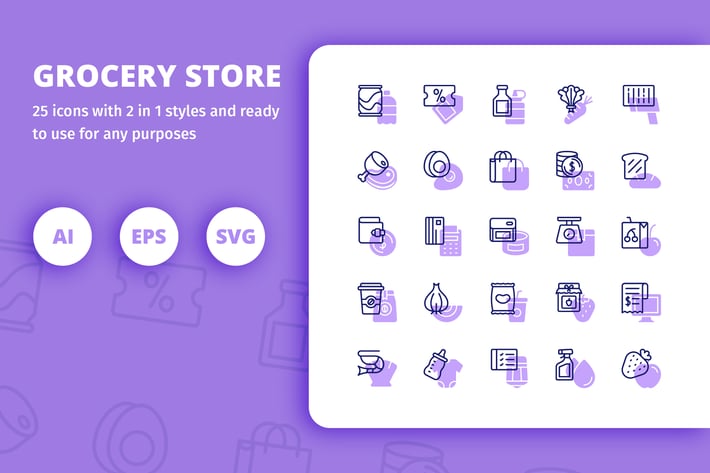 Grocery Store (Line and Solid)