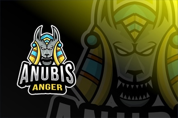 Anubis Anger Esport Logo Template