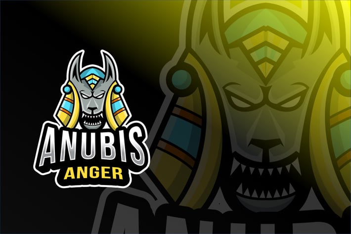 Anubis Anger Esport Logo Template