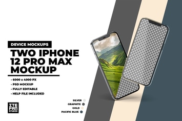 Two iPhone 12 Pro Max Mockup