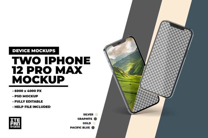 Two iPhone 12 Pro Max Mockup