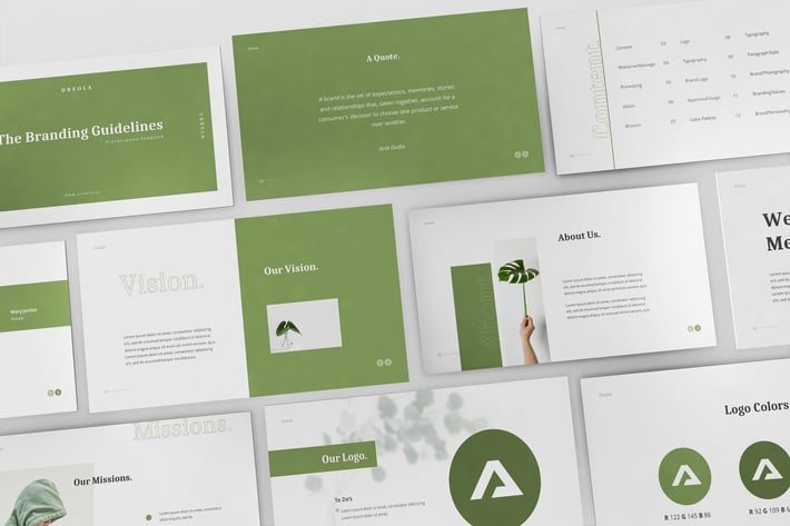 Oreola Branding Guidelines Powerpoint Template