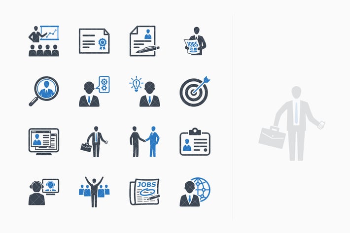 Employment & Business Icons - Blue Series
