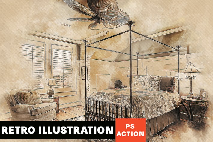 Retro Illustration Photoshop Action